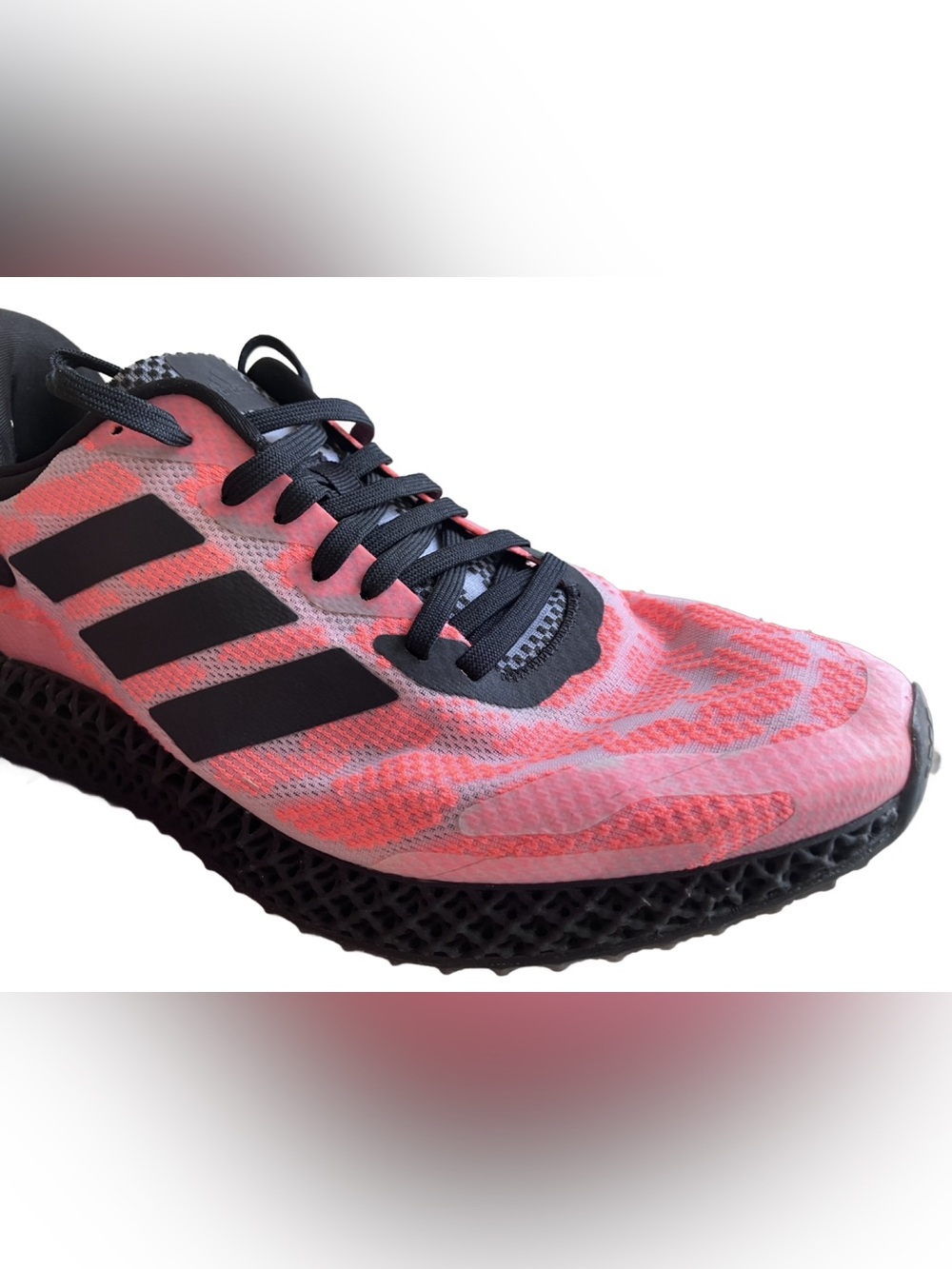 Adidas Men's 4D Run 1.0 FW6839 Black Signal Coral Running Shoes Size 10.5 New
